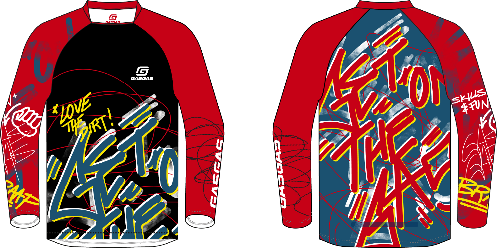 KIDS OFFROAD JERSEY BLK/RED 164/12-14Y